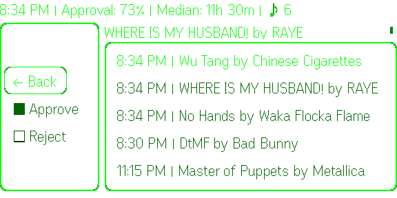 Approve or reject on glasses HUD